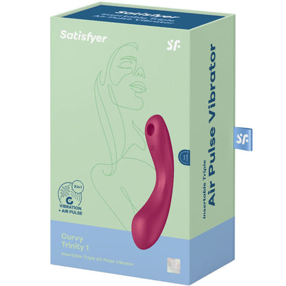 SATISFYER - CURVE TRINITY 1 AIR PULSE VIBRATION RED - My naughty haven #
