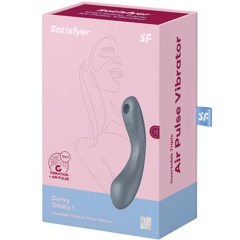 SATISFYER - CURVE TRINITY 1 AIR PULSE VIBRATION RED - My naughty haven #