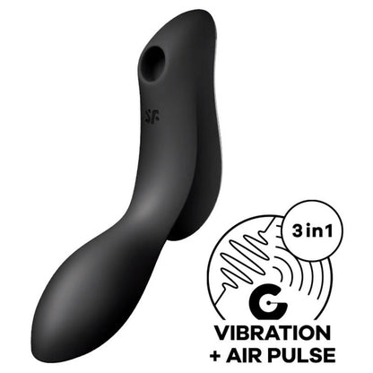 SATISFYER - CURVY TRINITY 2 AIR PULSE VIBRATOR BLACK - My naughty haven #