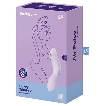 SATISFYER - CURVY TRINITY 2 AIR PULSE VIBRATOR BLACK - My naughty haven #