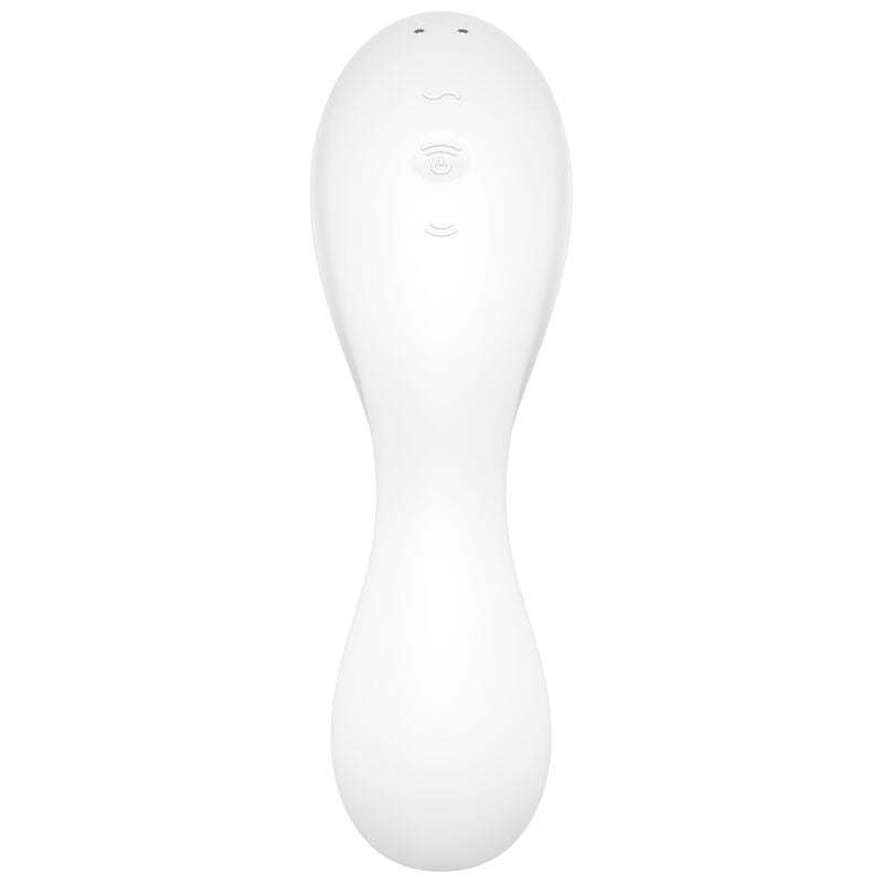 SATISFYER - CURVY TRINITY 5 AIR PULSE STIMULATOR & VIBRATOR APP WHITE - My naughty haven #