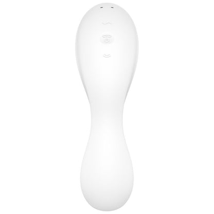 SATISFYER - CURVY TRINITY 5 AIR PULSE STIMULATOR & VIBRATOR APP WHITE - My naughty haven #