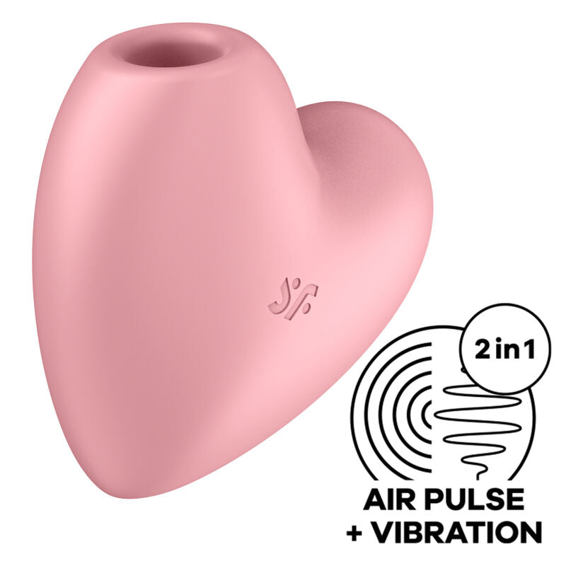 SATISFYER - CUTIE HEART AIR PULSE STIMULATOR & VIBRATOR BLUE - My naughty haven #