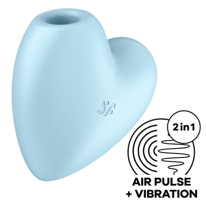 SATISFYER - CUTIE HEART AIR PULSE STIMULATOR & VIBRATOR BLUE - My naughty haven #