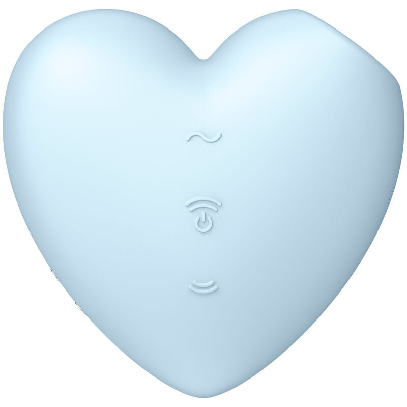 SATISFYER - CUTIE HEART AIR PULSE STIMULATOR & VIBRATOR BLUE - My naughty haven #