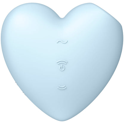 SATISFYER - CUTIE HEART AIR PULSE STIMULATOR & VIBRATOR BLUE - My naughty haven #