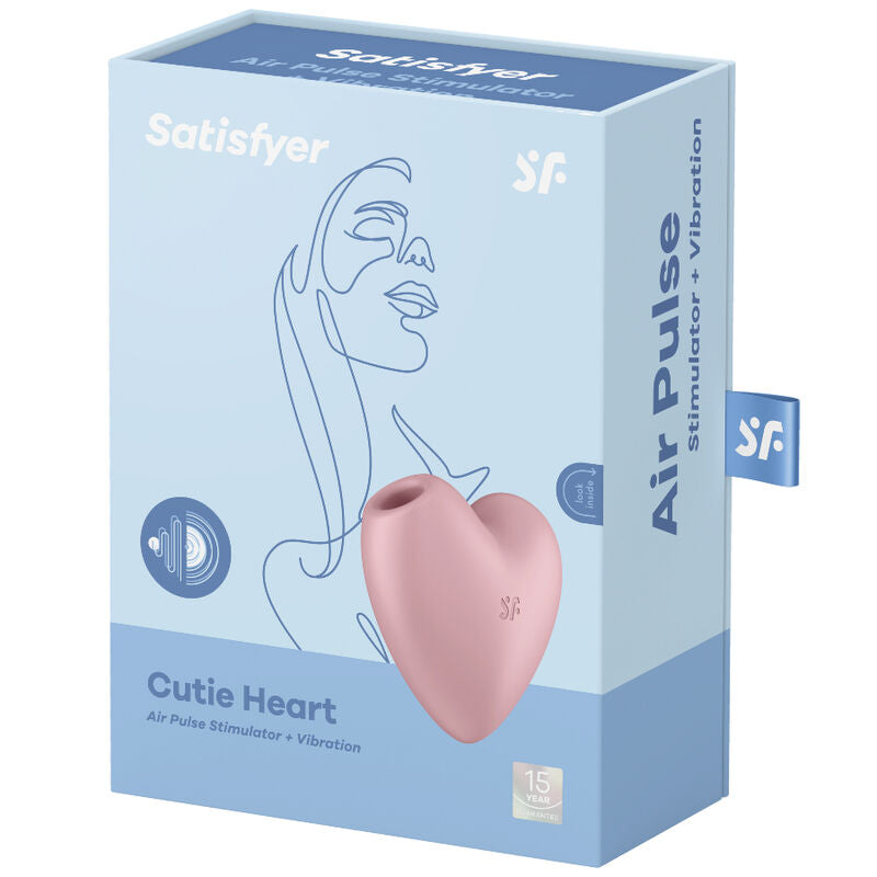 SATISFYER - CUTIE HEART AIR PULSE STIMULATOR & VIBRATOR BLUE - My naughty haven #