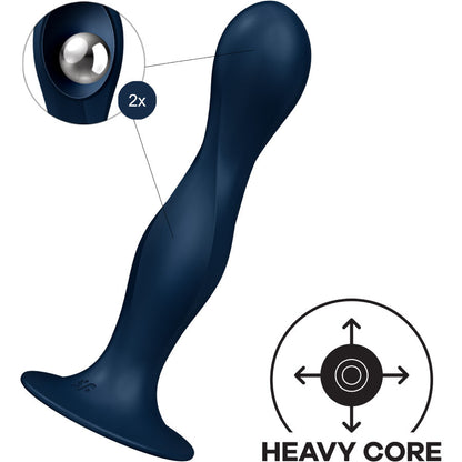SATISFYER - DOUBLE BALL-R SILICONE DILDO GARNET - My naughty haven #