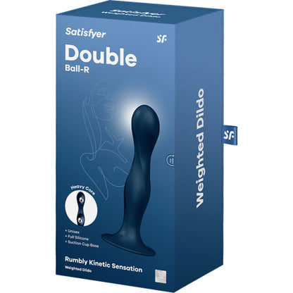 SATISFYER - DOUBLE BALL-R SILICONE DILDO GARNET - My naughty haven #