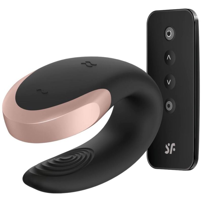 SATISFYER - DOUBLE LOVE LUXURY PARTNER VIBRATOR BLACK - My naughty haven #