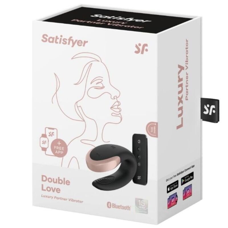 SATISFYER - DOUBLE LOVE LUXURY PARTNER VIBRATOR BLACK - My naughty haven #