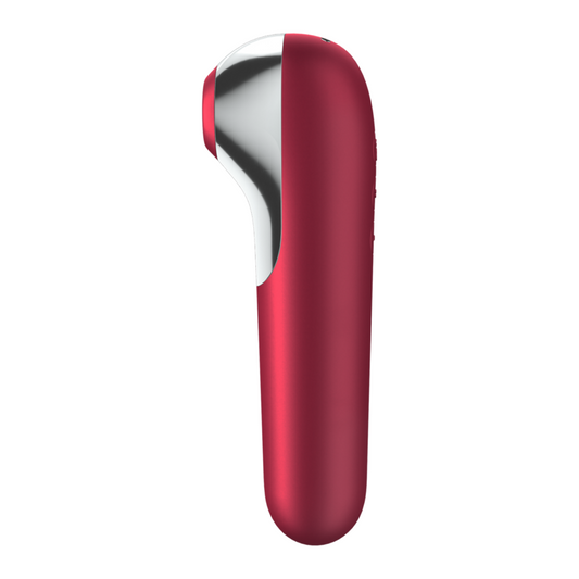 SATISFYER - DUAL LOVE VIBRATOR AND SUCTIONER WITH PULSED AIR RED - My naughty haven #
