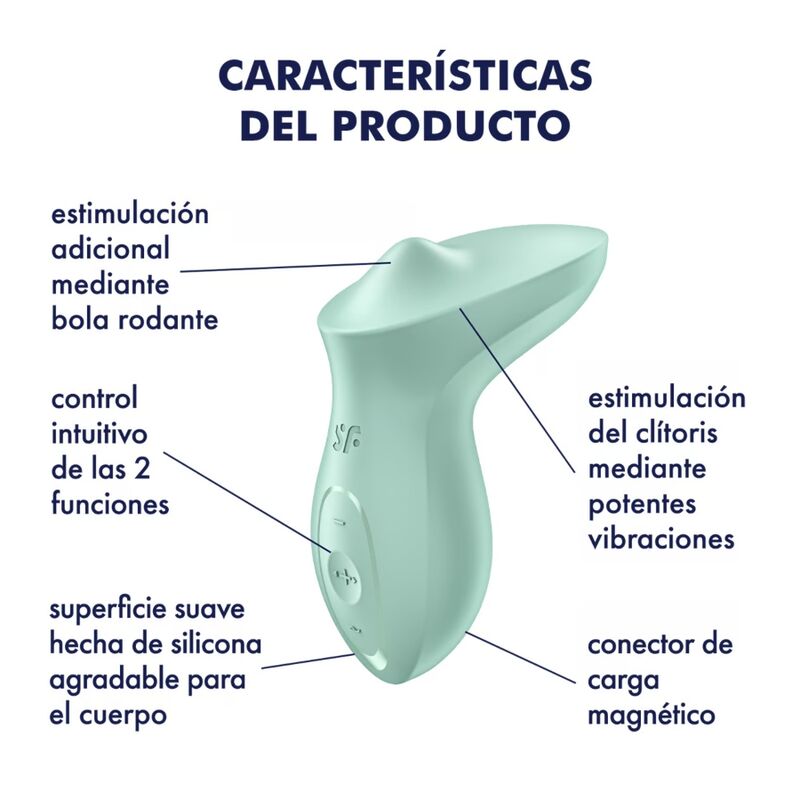 SATISFYER - EXCITERRR LAY-ON CLITORIS MINT VIBRATOR - My naughty haven #