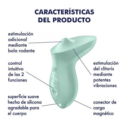 SATISFYER - EXCITERRR LAY-ON CLITORIS MINT VIBRATOR - My naughty haven #