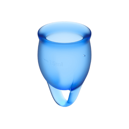 SATISFYER - FEEL CONFIDENT MENSTRUAL CUP DARK BLUE 15 + 20 ML - My naughty haven #