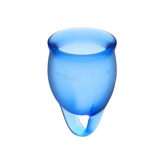 SATISFYER - FEEL CONFIDENT MENSTRUAL CUP DARK BLUE 15 + 20 ML - My naughty haven #