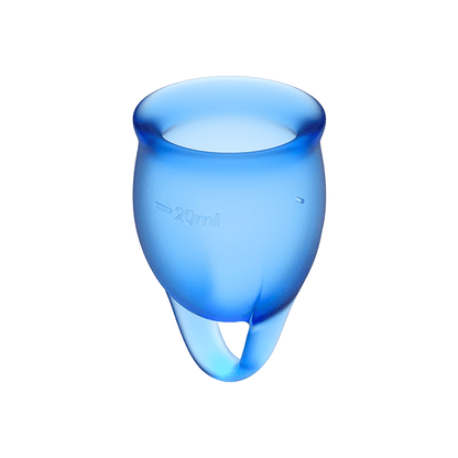 SATISFYER - FEEL CONFIDENT MENSTRUAL CUP DARK BLUE 15 + 20 ML - My naughty haven #