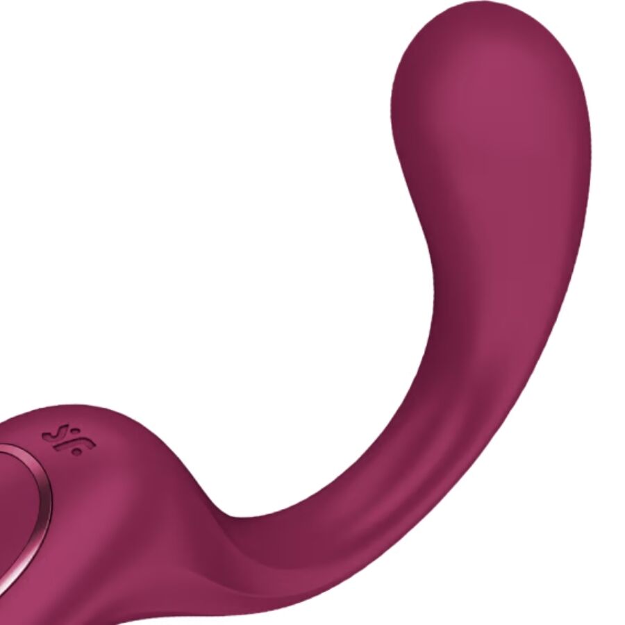 SATISFYER - ВИБРАТОРНА БУТИЛКА С 2 ЗАЕКА G FOR GODDESS, ЦВЯТ БОРДО
