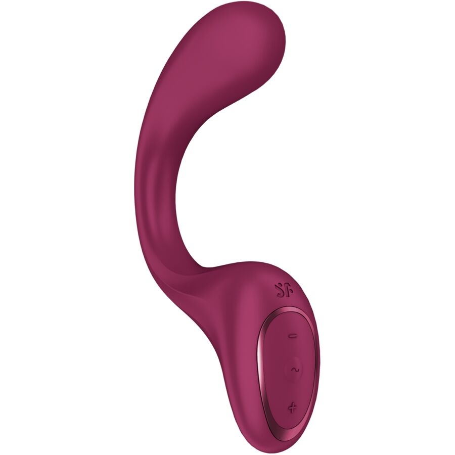 SATISFYER - ВИБРАТОРНА БУТИЛКА С 2 ЗАЕКА G FOR GODDESS, ЦВЯТ БОРДО
