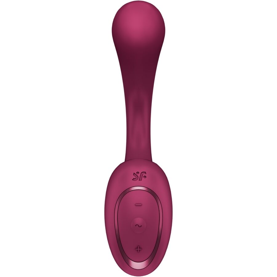 SATISFYER - ВИБРАТОРНА БУТИЛКА С 2 ЗАЕКА G FOR GODDESS, ЦВЯТ БОРДО