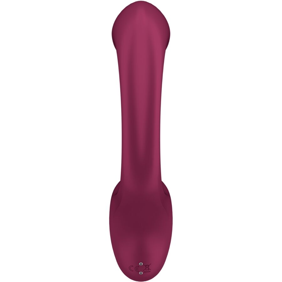 SATISFYER - ВИБРАТОРНА БУТИЛКА С 2 ЗАЕКА G FOR GODDESS, ЦВЯТ БОРДО