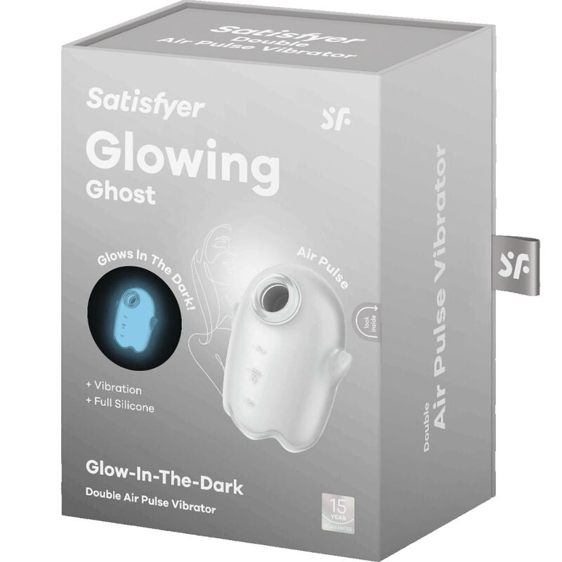SATISFYER - GLOWING GHOST AIR PULSE & VIBRATOR WHITE - My naughty haven #