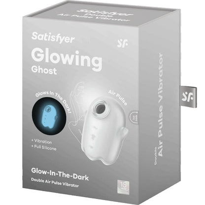 SATISFYER - GLOWING GHOST AIR PULSE & VIBRATOR WHITE - My naughty haven #