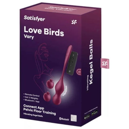 SATISFYER - LOVE BIRDS VARY VIBRATING BALLS FREE APP WINE RED - My naughty haven #