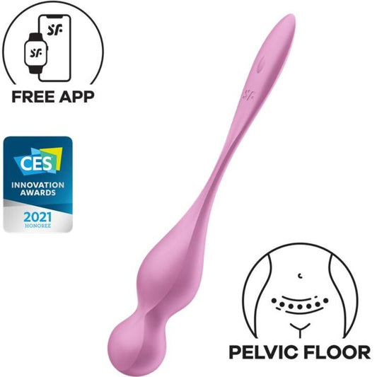 SATISFYER - LOVE BIRDS VIBRATING KEGEL BALLS PINK - My naughty haven #