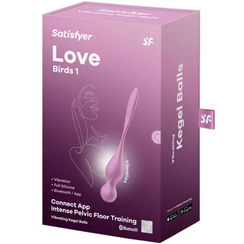SATISFYER - LOVE BIRDS VIBRATING KEGEL BALLS PINK - My naughty haven #
