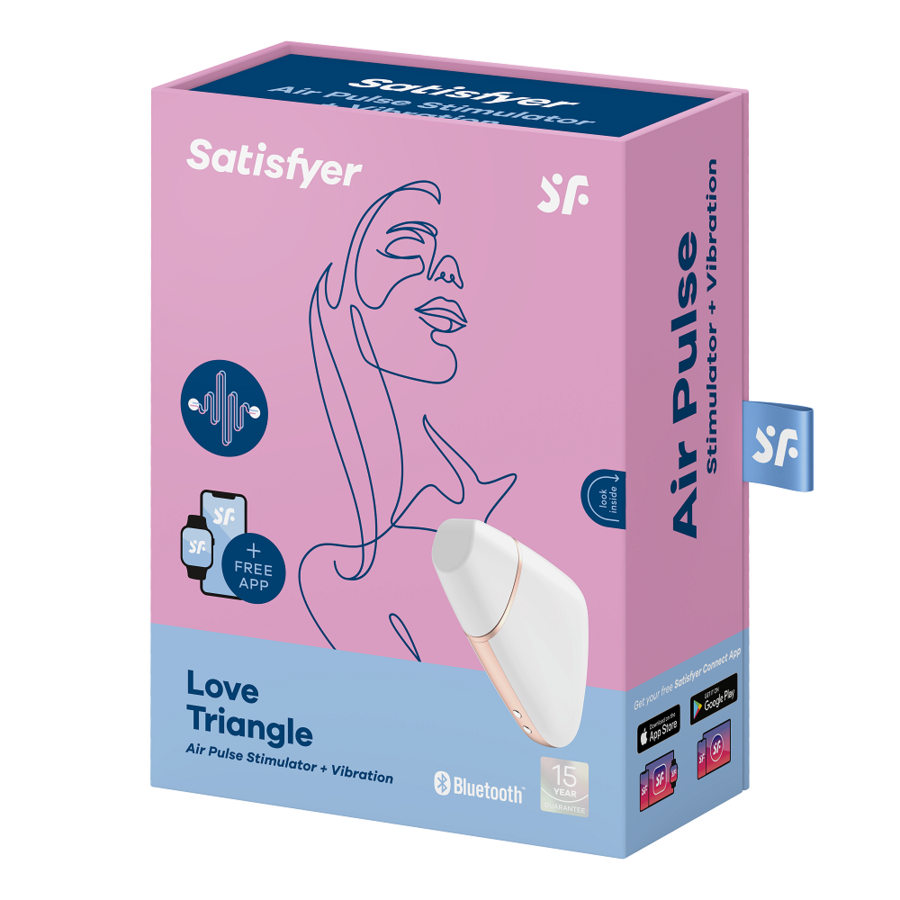 SATISFYER - LOVE TRIANGLE AIR PULSE STIMULATOR & VIBRATOR BLACK - My naughty haven #