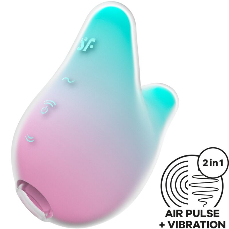SATISFYER - MERMAID VIBES STIMULATOR & VIBRATOR MINT AND PINK - My naughty haven #
