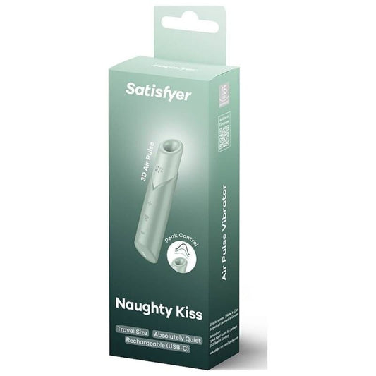 SATISFYER - КЛИТОРИСТЕН СТИМУЛАТОР NAUGHTY KISS WAVE, ЧЕРЕН