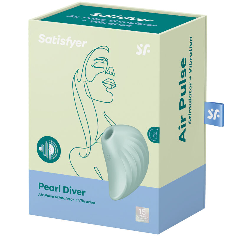 SATISFYER - PEARL DIVER AIR PULSE STIMULATOR & VIBRATOR GREEN - My naughty haven #