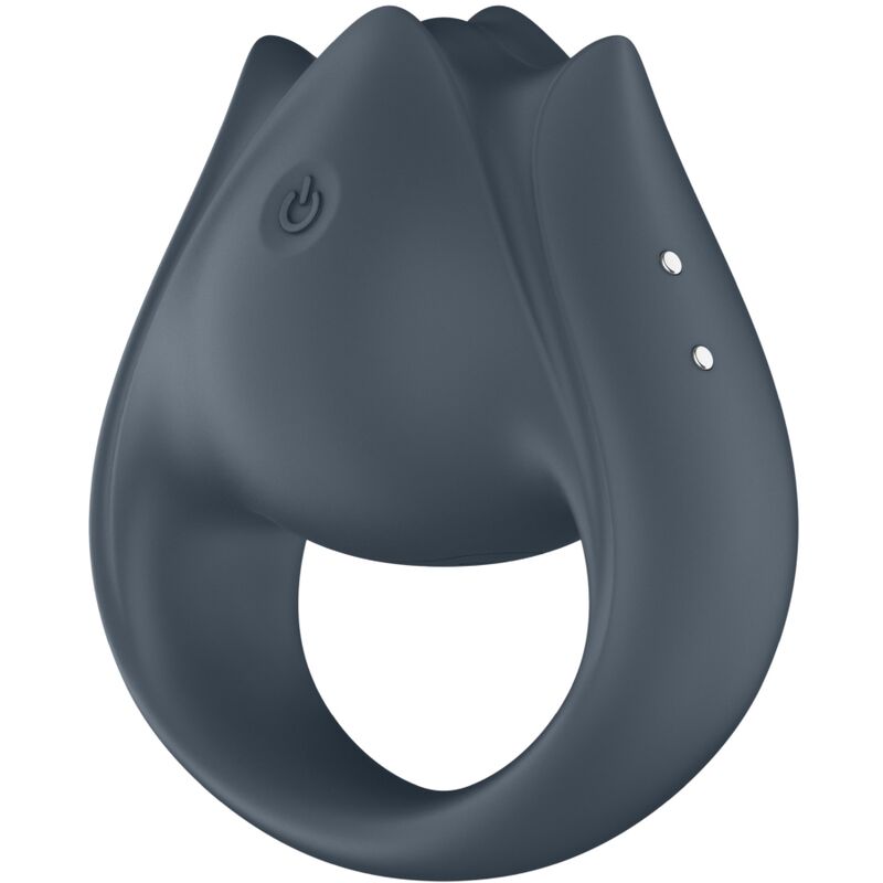 SATISFYER - PERFECT PAIR 2 MULTIVIBRATOR 2 IN 1 PENIS RING AND FINGER STIMULATOR GREY - My naughty haven #