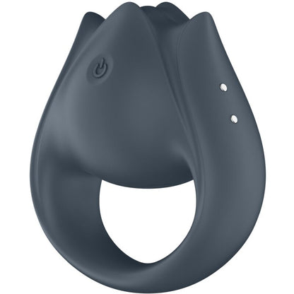 SATISFYER - PERFECT PAIR 2 MULTIVIBRATOR 2 IN 1 PENIS RING AND FINGER STIMULATOR GREY - My naughty haven #