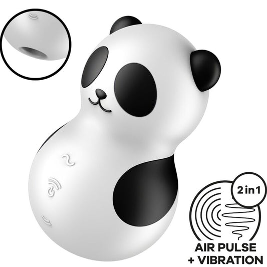 SATISFYER - POCKET PANDA STIMULATOR & VIBRATOR BLACK AND WHITE - My naughty haven #