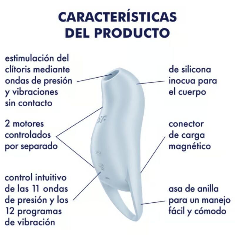 SATISFYER - POCKET PRO 1 CLITORIS STIMULATOR LIGHT BLUE - My naughty haven #