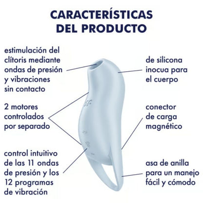 SATISFYER - POCKET PRO 1 CLITORIS STIMULATOR LIGHT BLUE - My naughty haven #