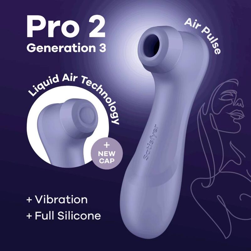 SATISFYER - PRO 2 GENERATION 3 LIQUID AIR TECHNOLOGY WINE RED - My naughty haven #
