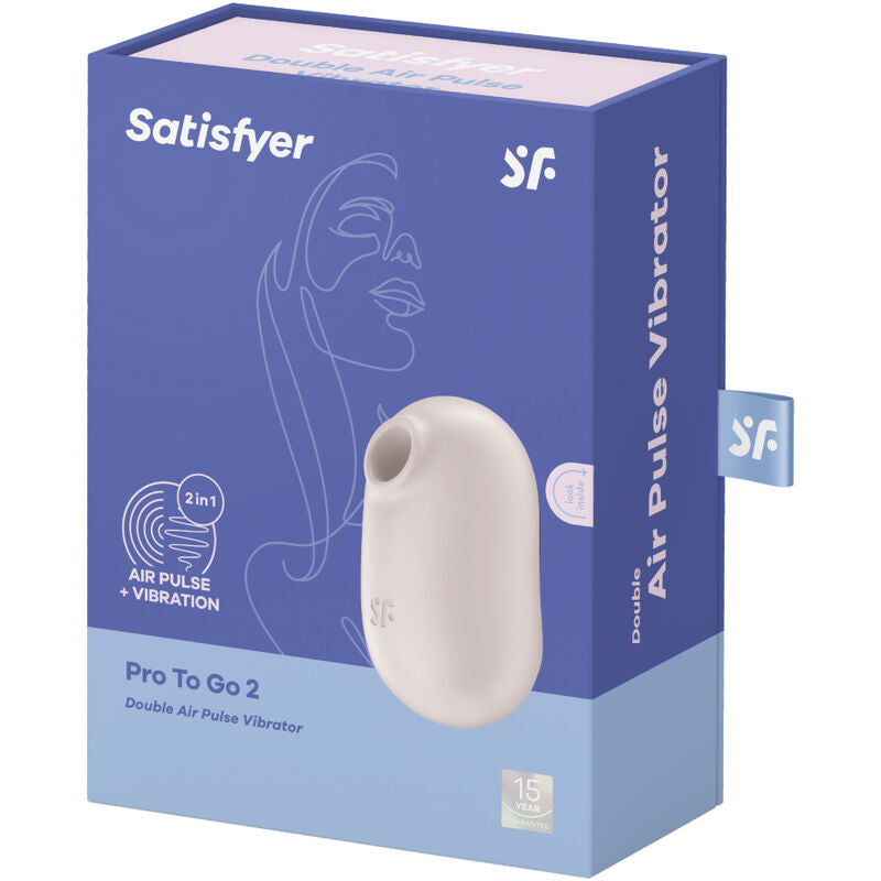 SATISFYER - PRO TO GO 2 DOUBLE AIR PULSE STIMULATOR & VIBRATOR VIOLET - My naughty haven #