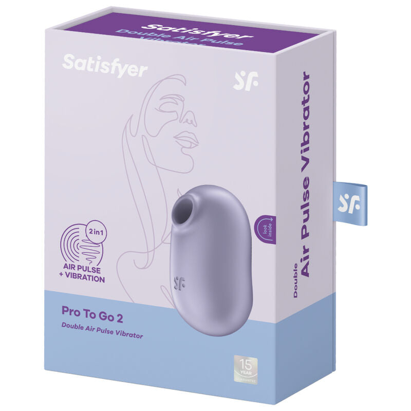 SATISFYER - PRO TO GO 2 DOUBLE AIR PULSE STIMULATOR & VIBRATOR VIOLET - My naughty haven #