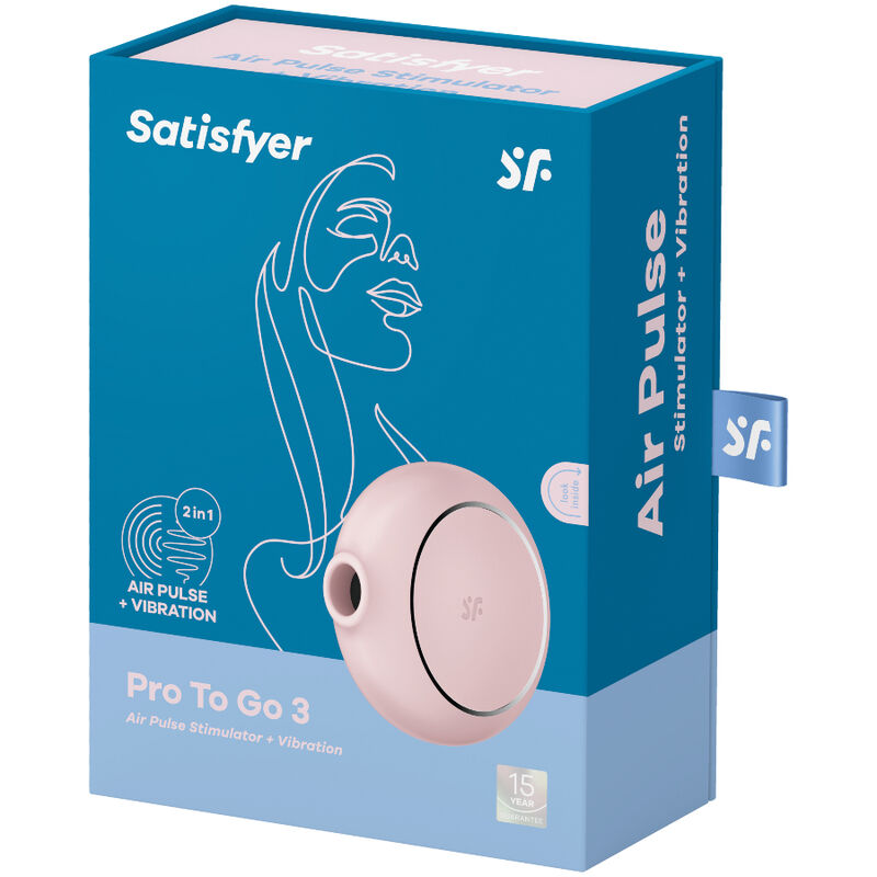 SATISFYER - PRO TO GO 3 DOUBLE AIR PULSE STIMULATOR & VIBRATOR PINK - My naughty haven #