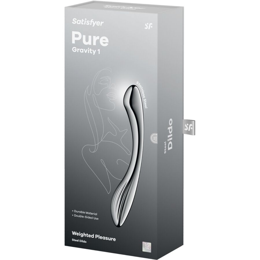 SATISFYER - PURE GRAVITY 1 STAINLESS STEEL DOUBLE-ENDED DILDO - My naughty haven #