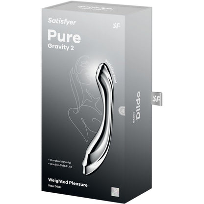 SATISFYER - PURE GRAVITY 2 STAINLESS STEEL DOUBLE-ENDED DILDO - My naughty haven #