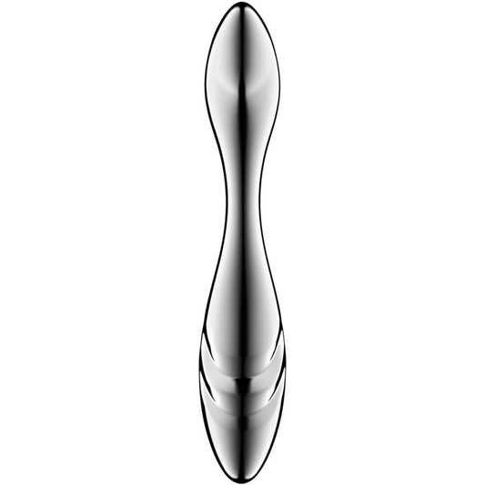 SATISFYER - ДВУКРАЕН ДИЛДО ОТ НЕРЪЖДАЕМА СТОМАНА PURE GRAVITY 3