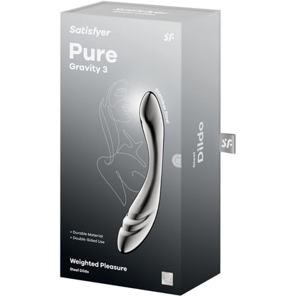 SATISFYER - PURE GRAVITY 3 STAINLESS STEEL DOUBLE-ENDED DILDO - My naughty haven #