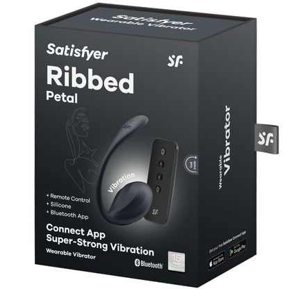 SATISFYER - RIBBED PETAL G POINT STIMULATOR REMOTE CONTROL BLACK FREE APP - My naughty haven #