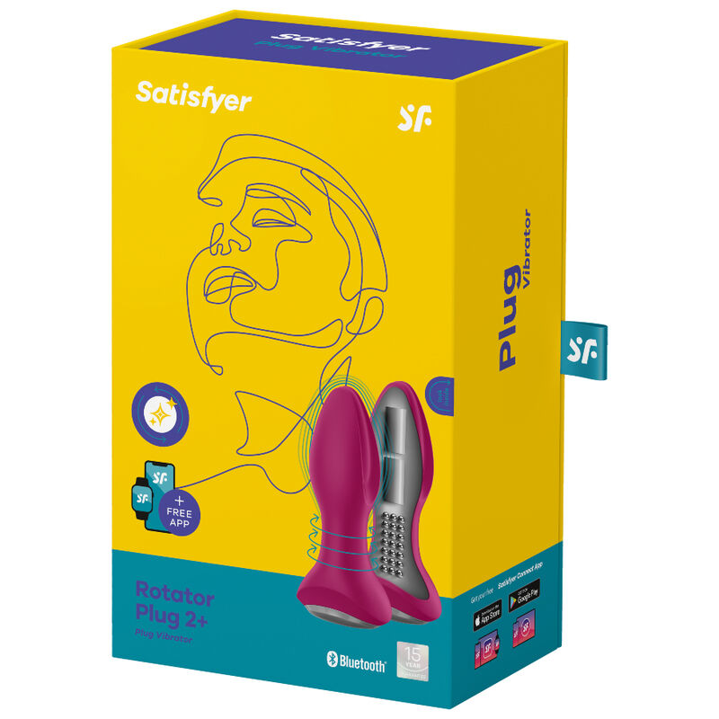 SATISFYER - ROTATOR PLUG 2+ VIBRATING PLUG APP BLACK - My naughty haven #