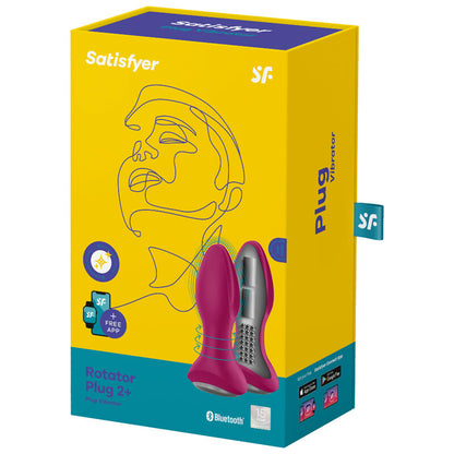 SATISFYER - ROTATOR PLUG 2+ VIBRATING PLUG APP BLACK - My naughty haven #